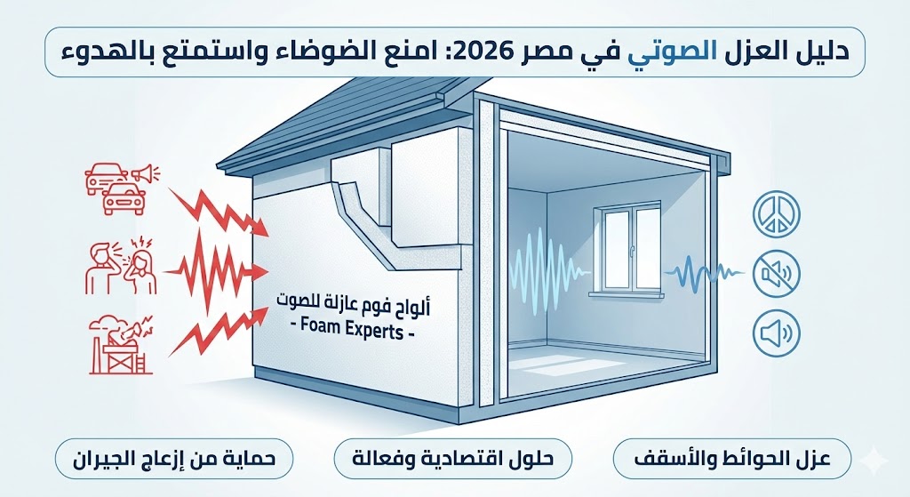 دليل العزل الصوتي في مصر 2026: الحل النهائي لمنع ضوضاء الشارع والجيران